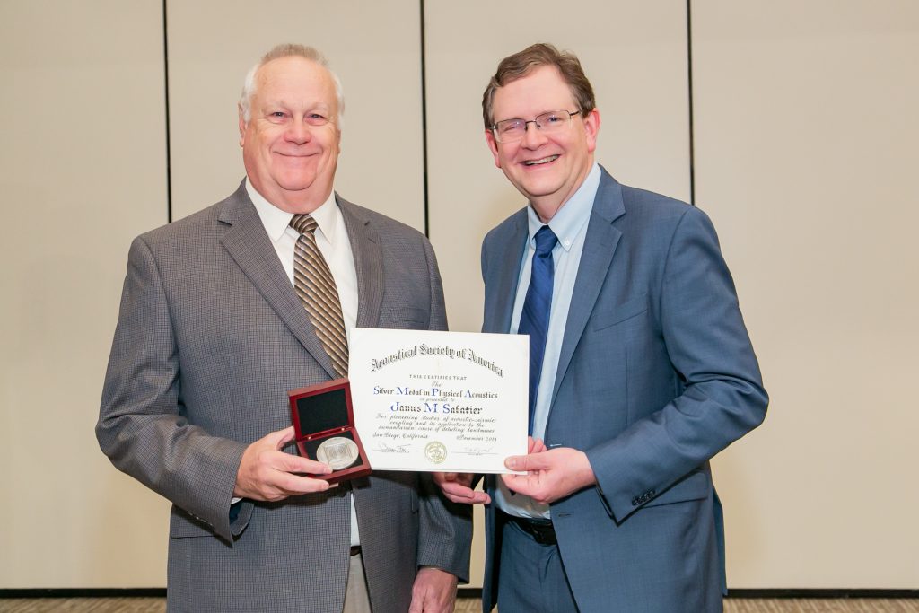 Dr. James Sabatier receiving the 2019 ASA Silver Medal